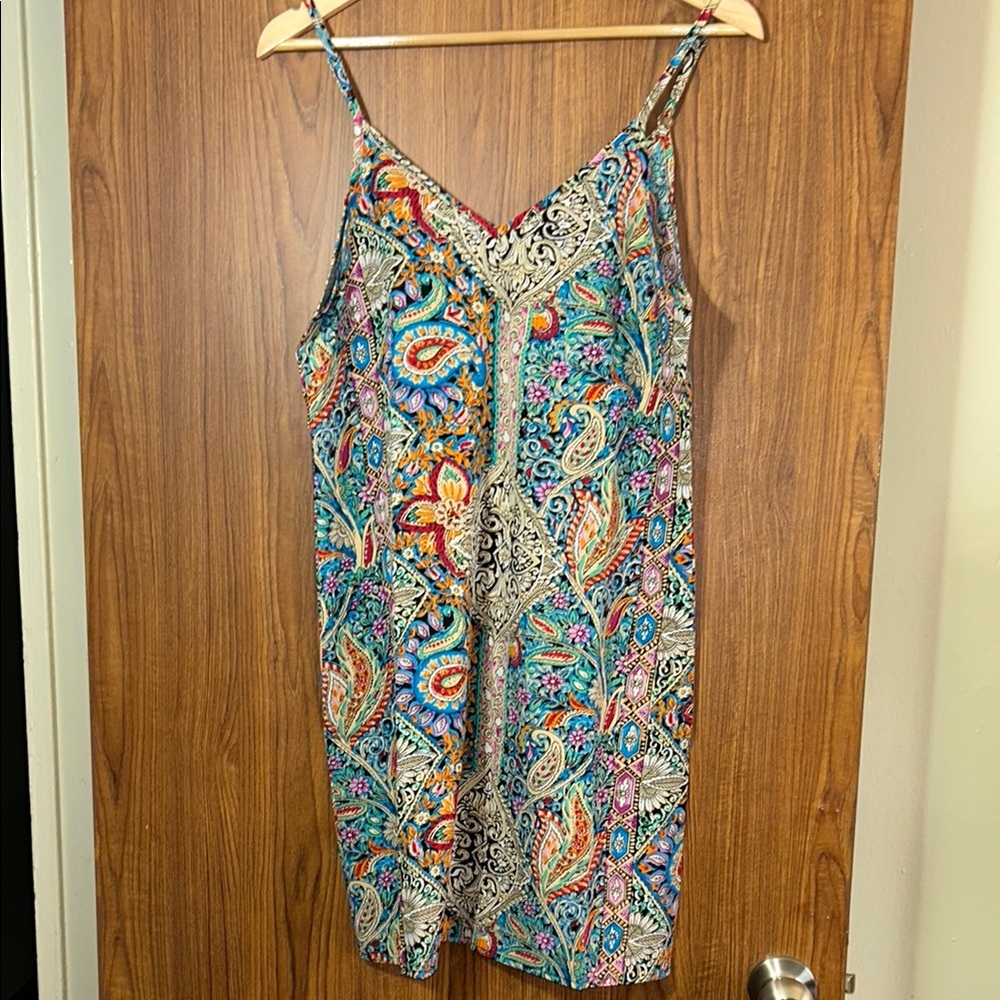 Colorful Paisley Slip Dress
